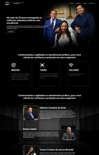 Layout do site ACR Advogados
