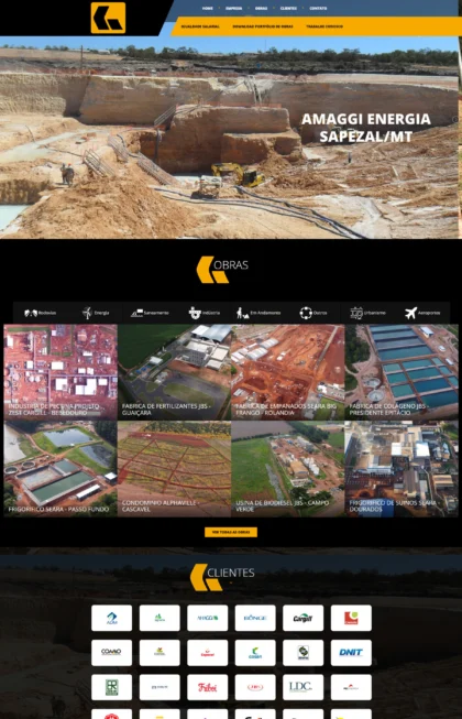 Layout do site Cava Engenharia