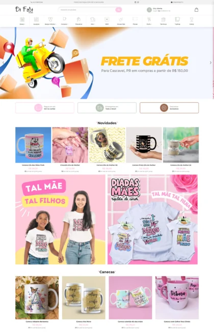 Layout do site Difabi Store