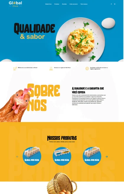 Layout do site Global Ovos