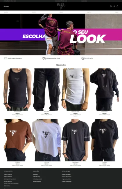 Layout do site Light Dragon