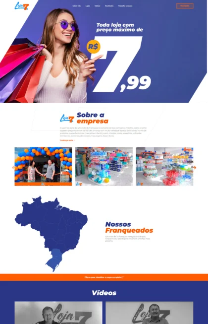 Layout do site Loja 7