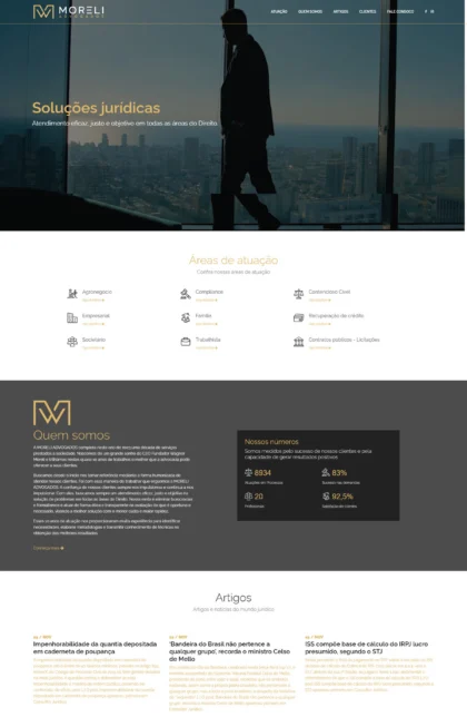 Layout do site Moreli Advogados