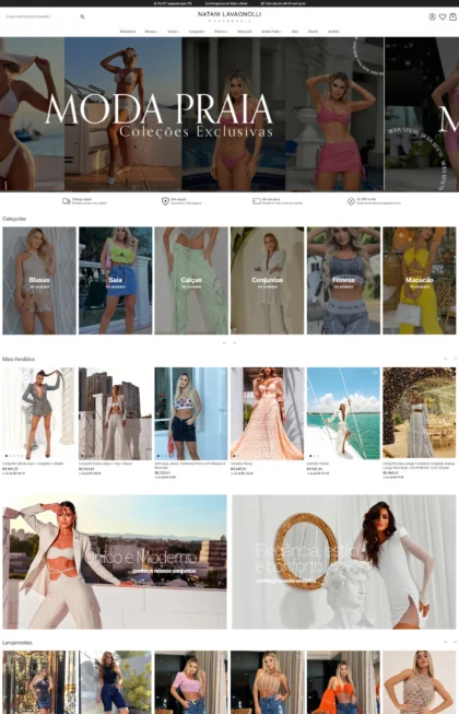 Layout do site Natani Store