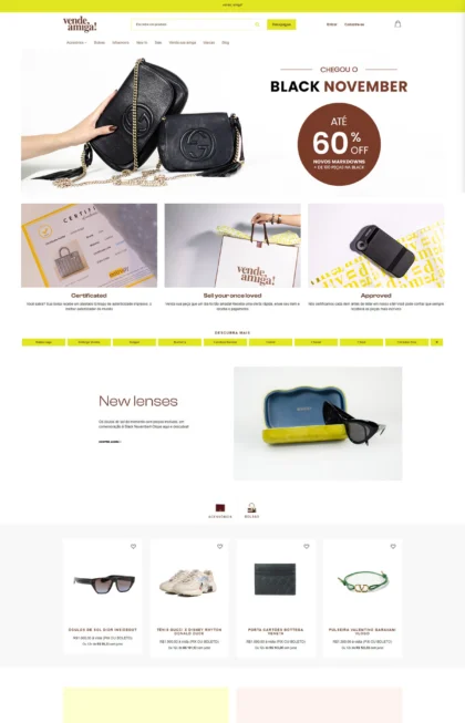 Layout do site Vende Amiga